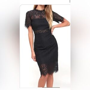 Lulus Remarkable Black lace dress Elegant Black Lace Dress